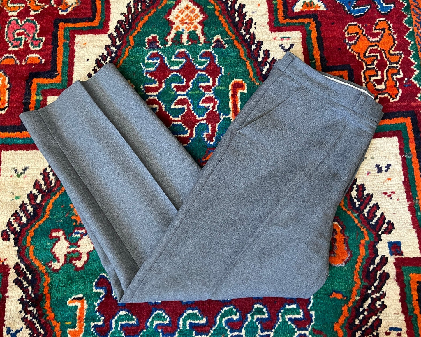Vintage 1970s Grey Tesco Trousers W34 / L26