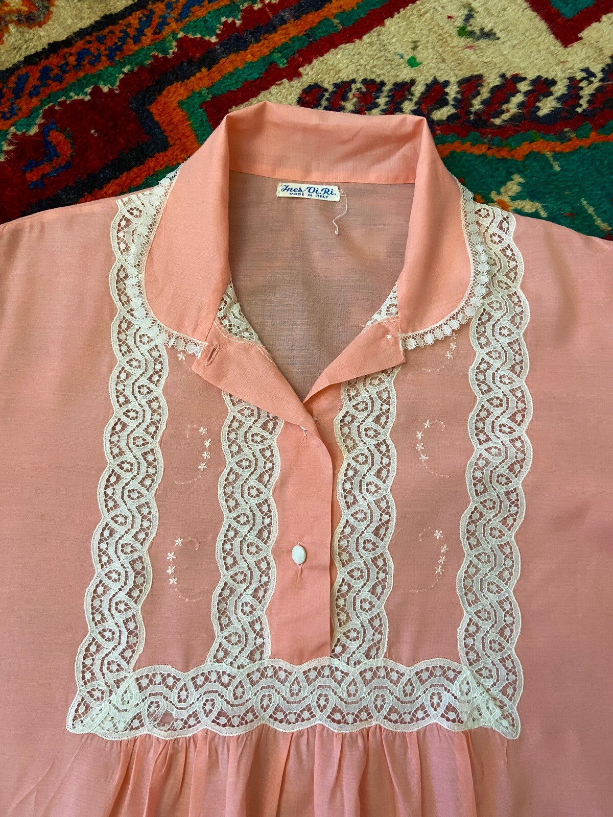 Vintage 1970s Italian Pink Night Dress
