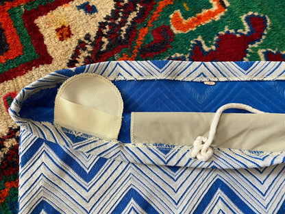 Vintage 1970s Blue White Zig Zag Swim Shorts
