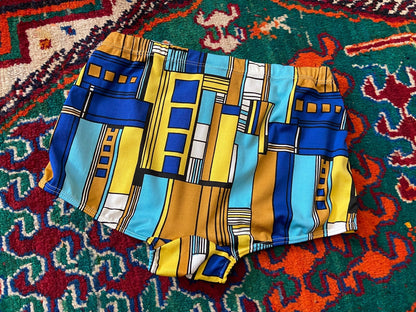Vintage 1970s Retro Print Swim Shorts