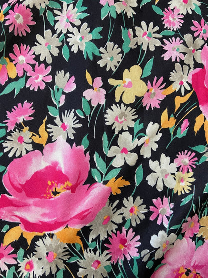 Vintage 1970s Pink Floral Sleeveless Maxi Dress