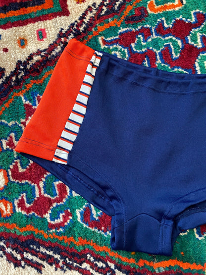 Vintage 1970s Navy & Red Swim Shorts
