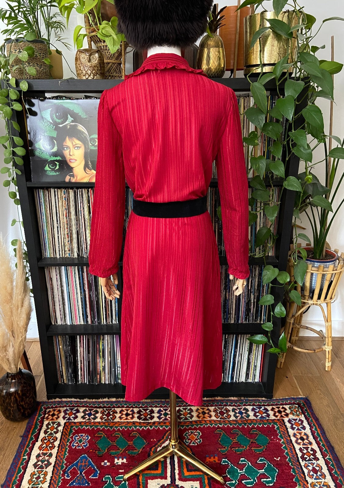 Vintage 1970s Burgundy JC Penney Dress