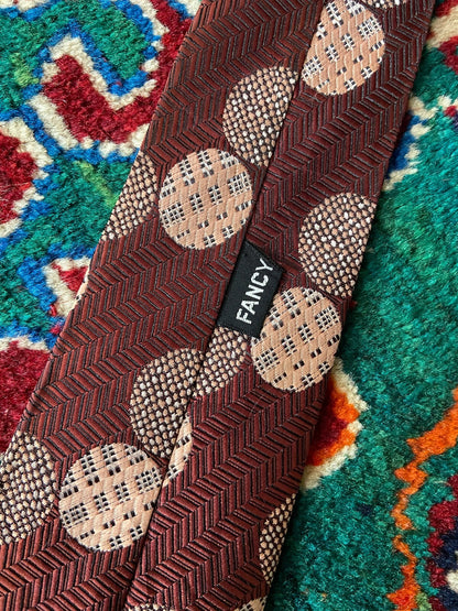 Vintage Burgundy Japanese Patterned Tie
