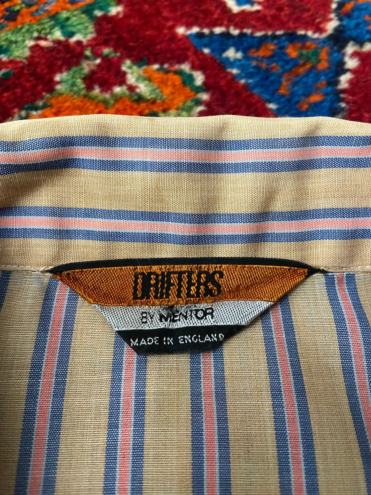 Vintage 1970s Striped Camp Collar Shirt