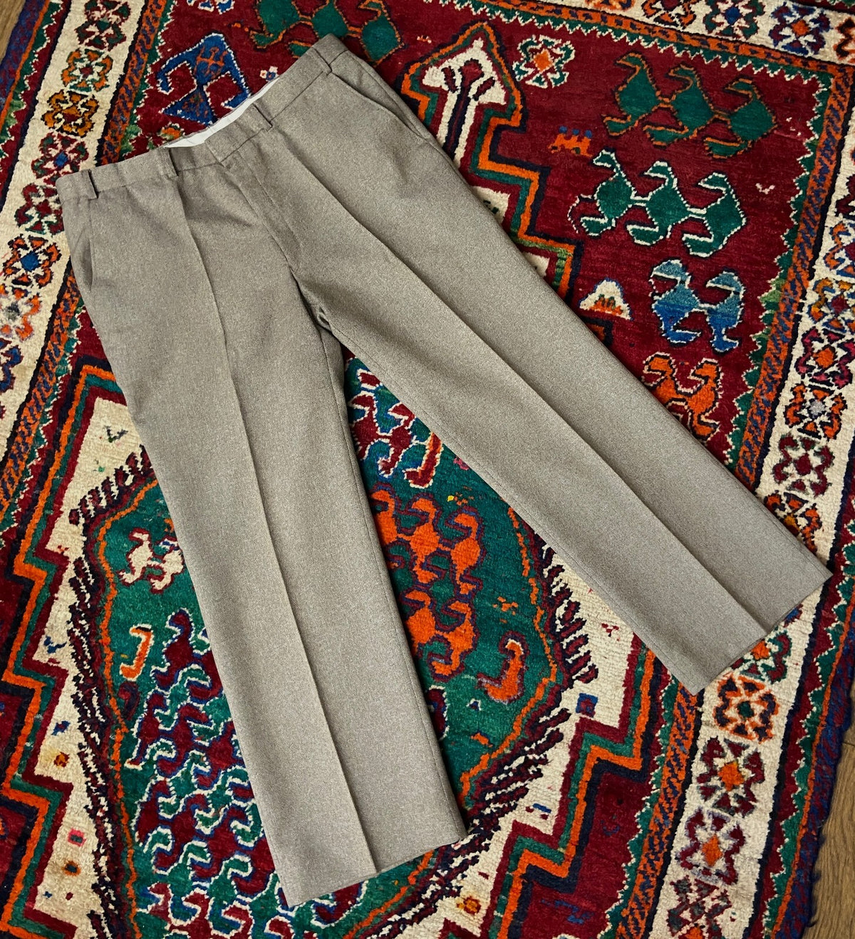 Vintage 1970s St Michael Wide Leg Herringbone Trousers W36/L29
