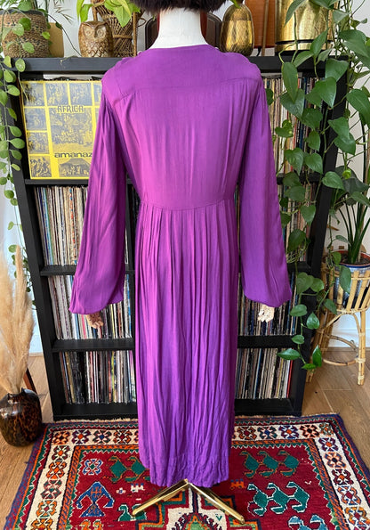 Vintage 1970s Purple Afghan Maxi Dress