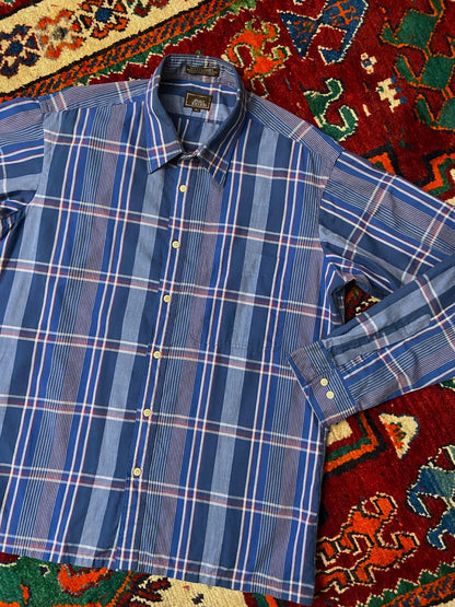Vintage 1970s Blue Checked Shirt