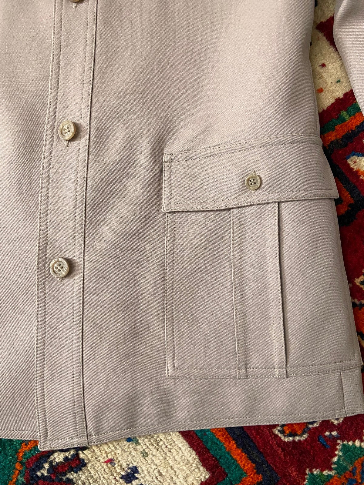 Vintage 1970s Beige Safari Leisure Jacket