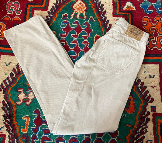 Vintage 90s Deadstock Levi's 551 White Tab Corduroy Trousers W30/L34
