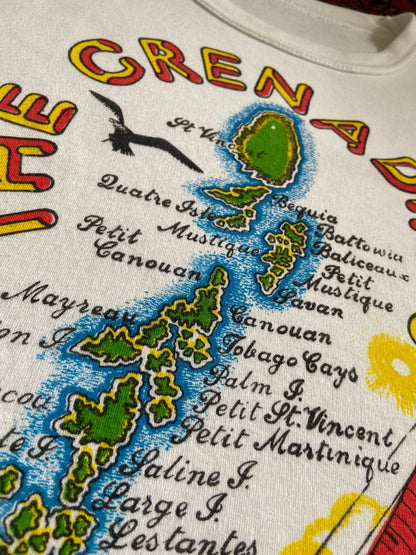 Vintage 1980s Grenada Print Souvenir T-Shirt