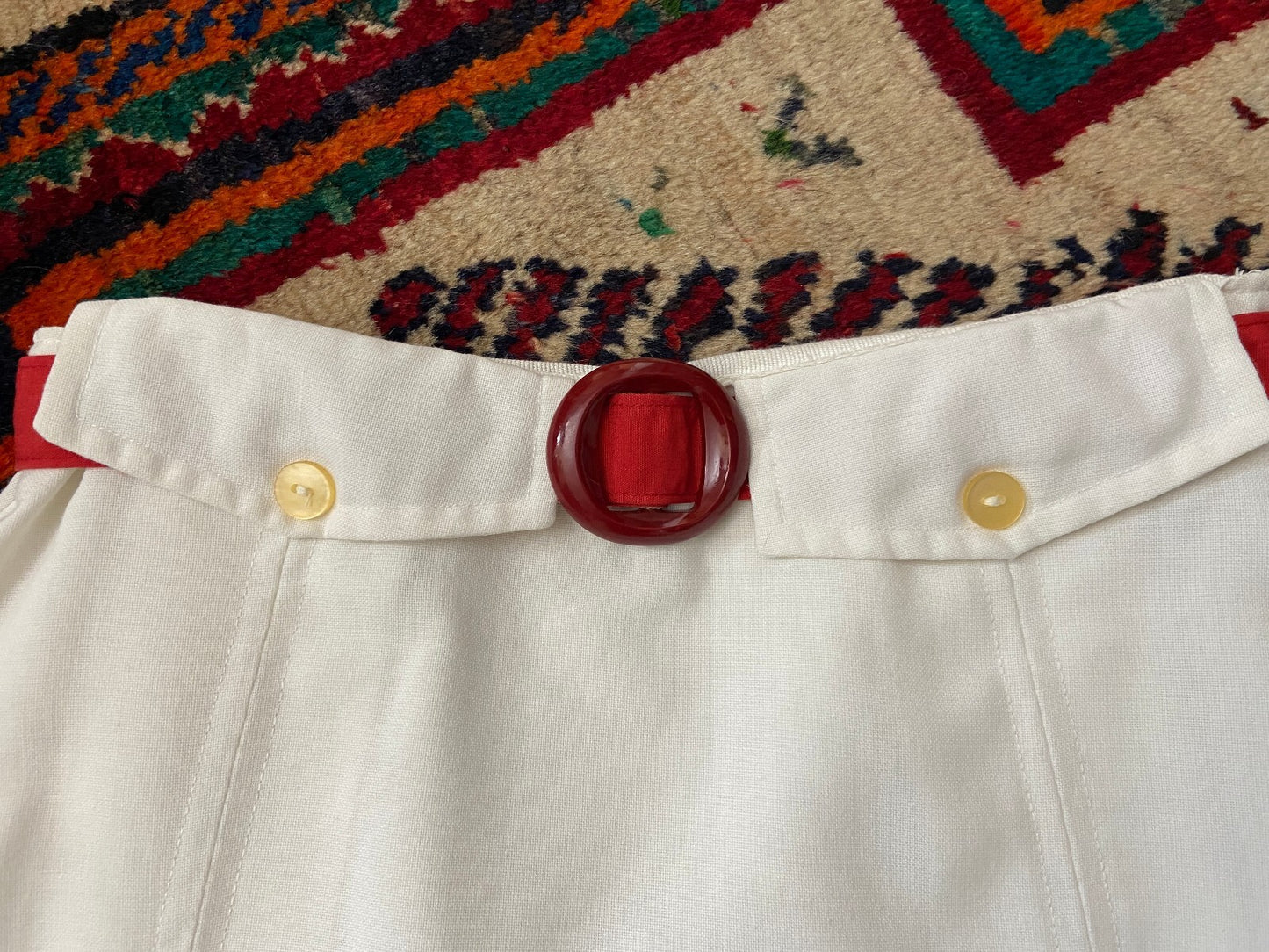 Vintage 1960s Preppy White Pleated Mini Skirt
