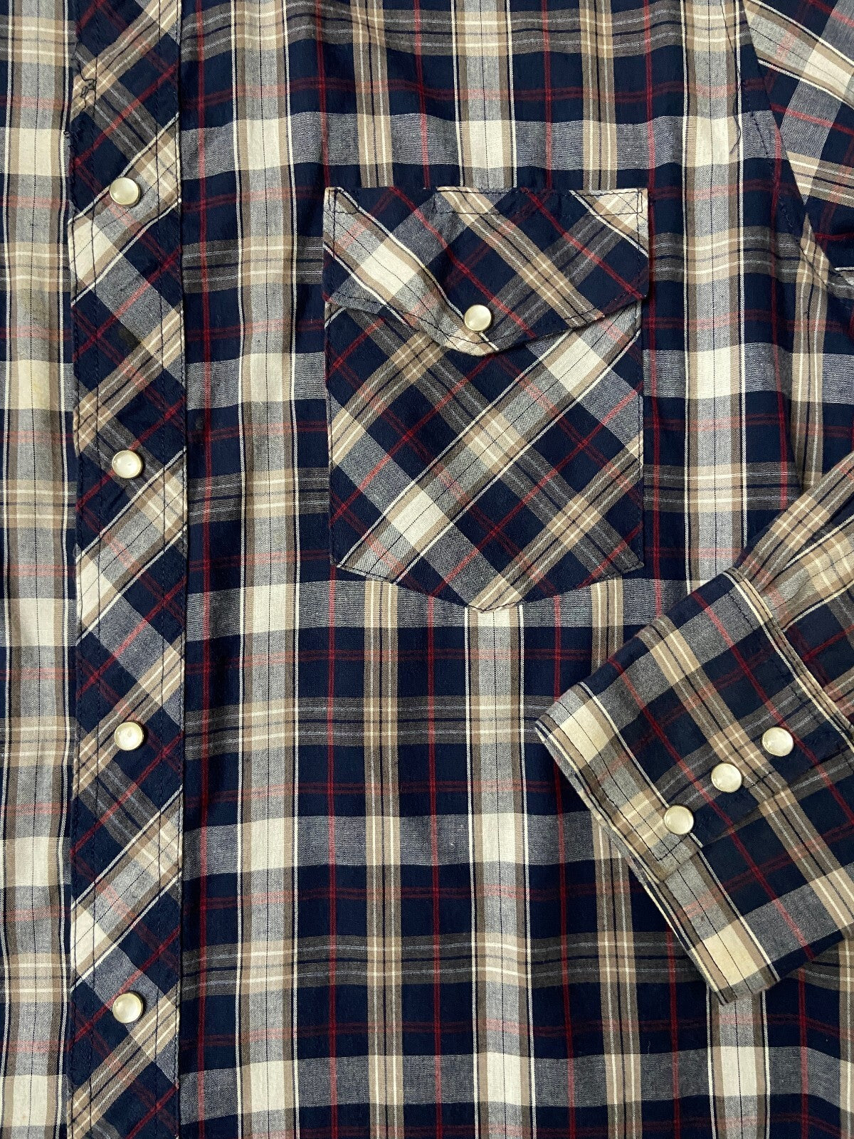 Vintage Navy Checked Western Shirt