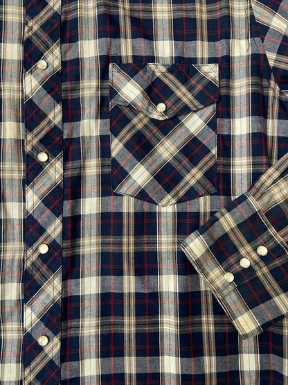 Vintage Navy Checked Western Shirt
