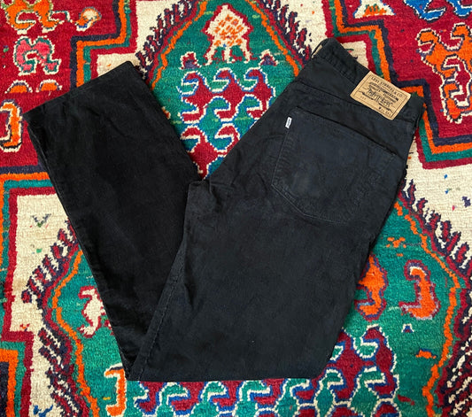 Vintage 90s Black Levi's 551 Corduroy Trousers W34 / L34