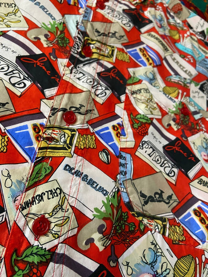 Vintage 1980s Matchbox Print Silk Shirt