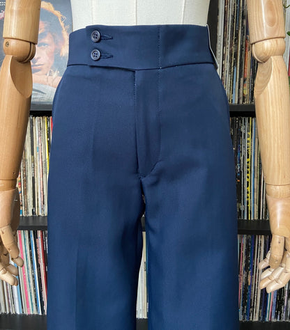 Vintage 1970s Navy Deadstock Flared Trousers W28