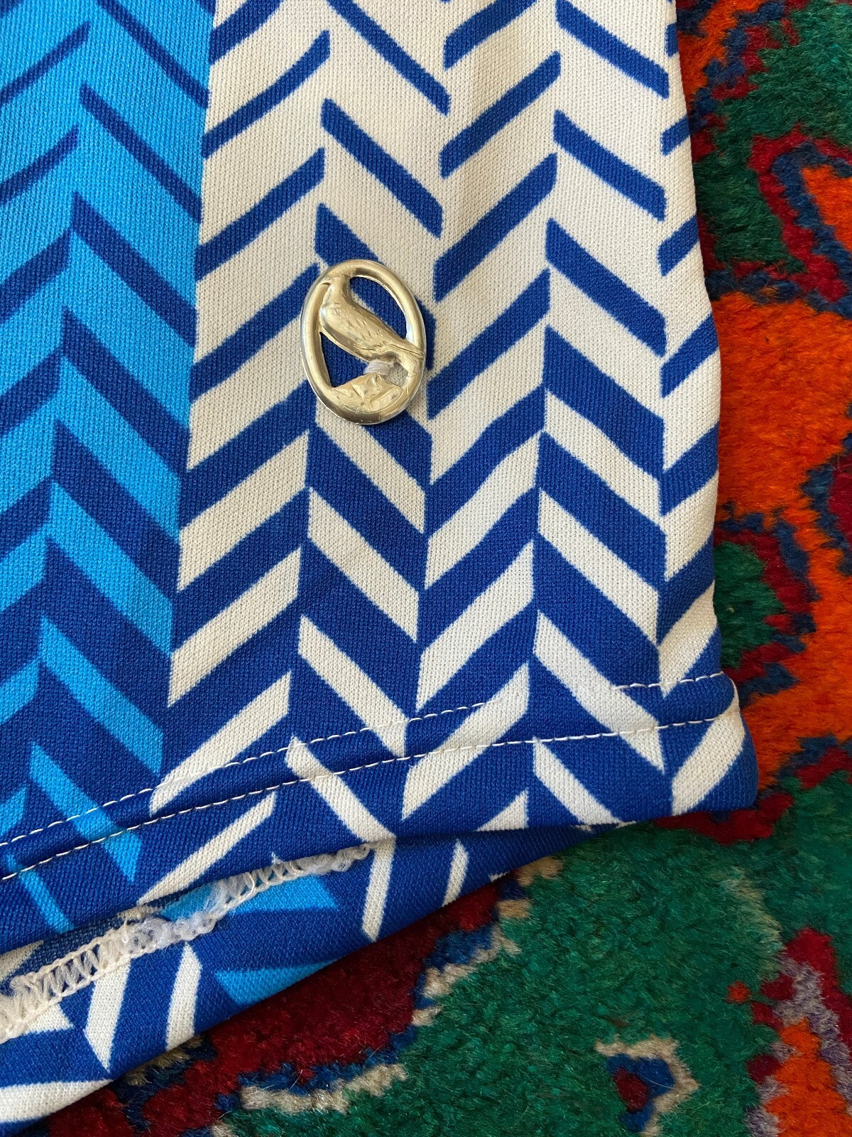 Vintage 1970s Blue & White Swim Shorts