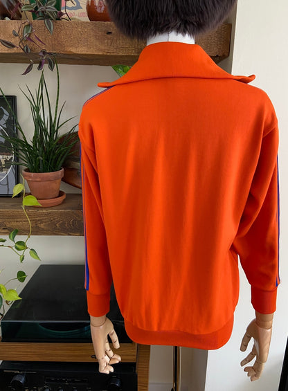 Vintage 1970s Orange Blue Stripe Track Top