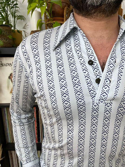 Vintage 1970s Japanese Dagger Collar Jersey Top