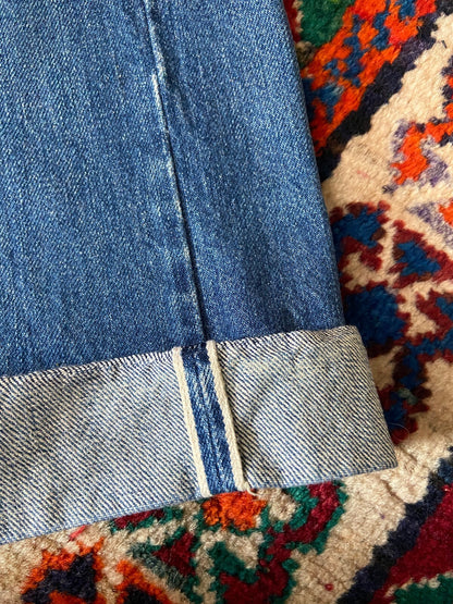 Rare Vintage 90s Levi's 66501 Big E Selvedge Pentagram Jeans W30/L29.5