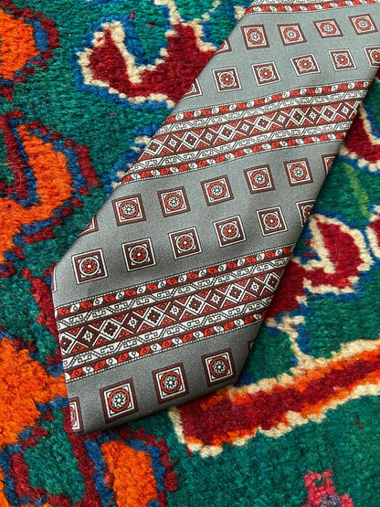 Vintage 1970s St Michael Silver & Red Tie
