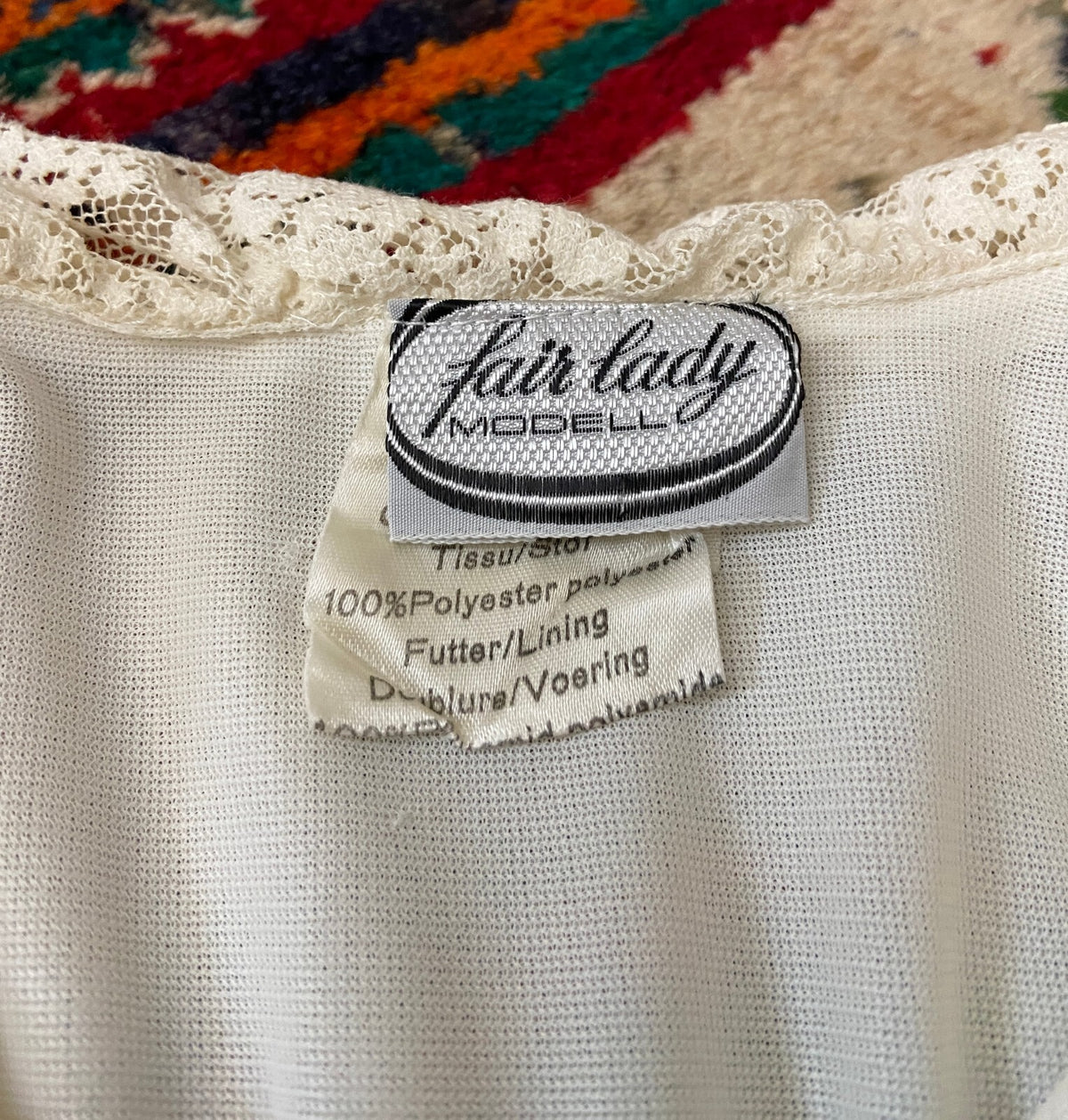 Vintage 1970s Cream Belted Prairie Dress