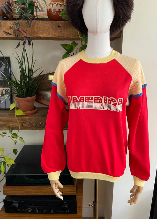 Vintage 1980s Red America Sweatshirt