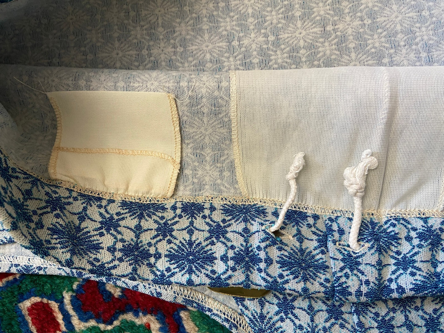 Vintage 1970s Blue Textured Print Swim Shorts