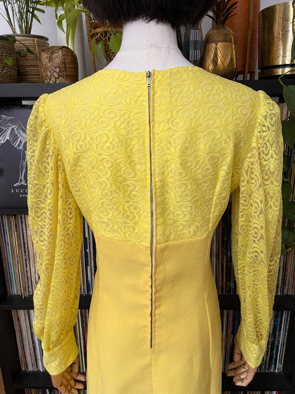 Vintage 1970s Bright Yellow Maxi Dress