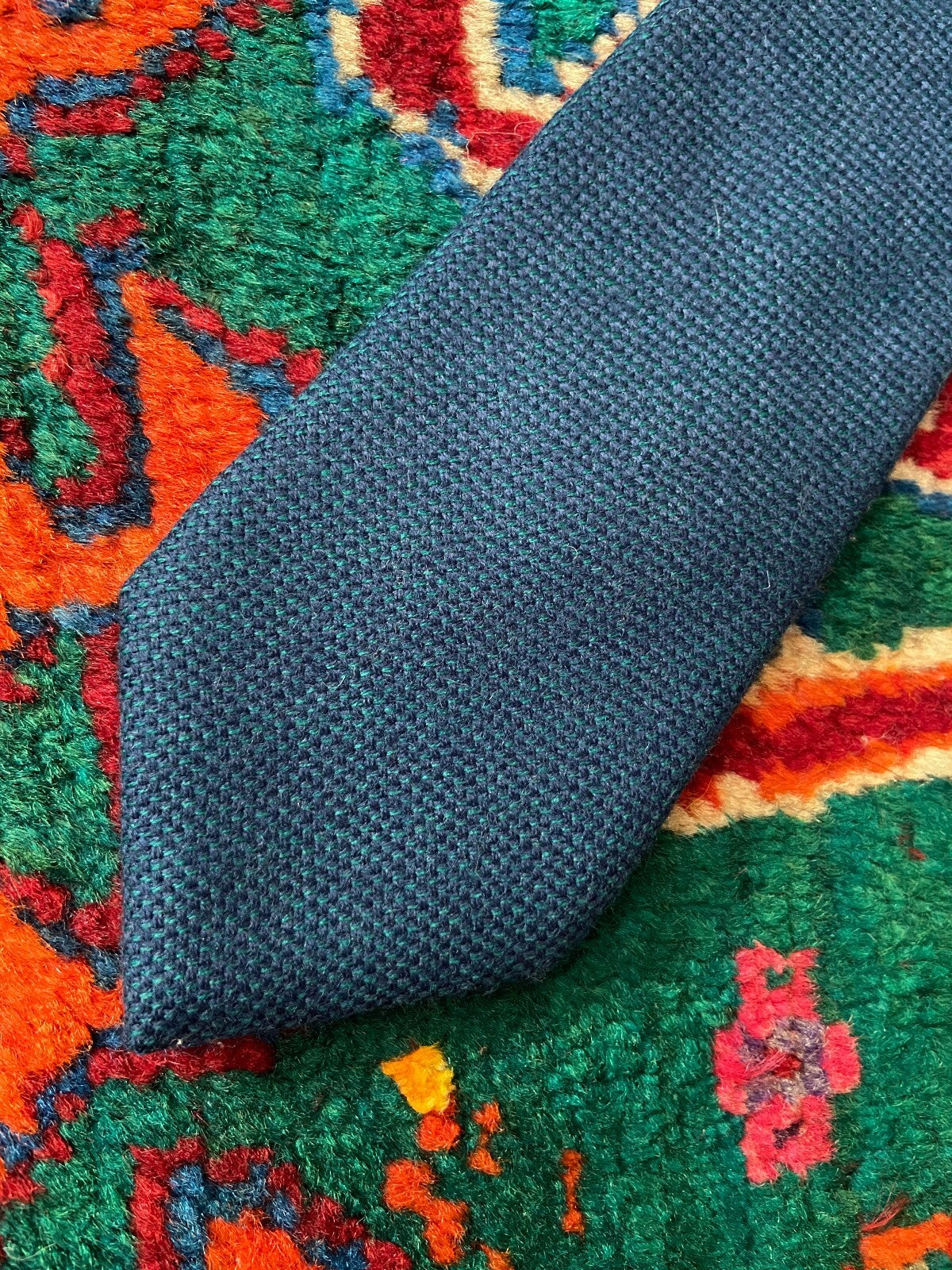 Vintage American 1970s Blue Wool Tie
