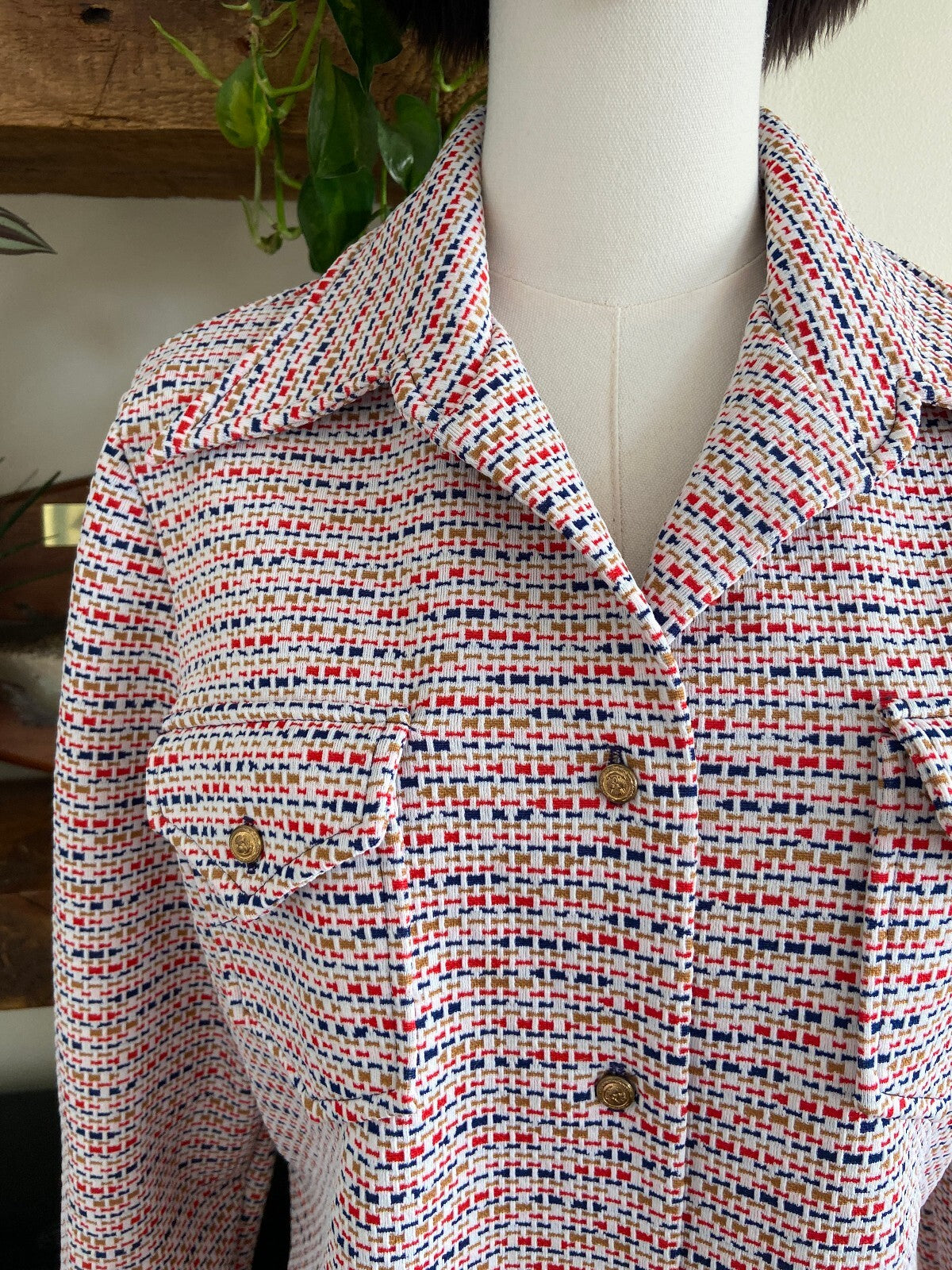 Vintage 1970s White Textured Leisure Jacket