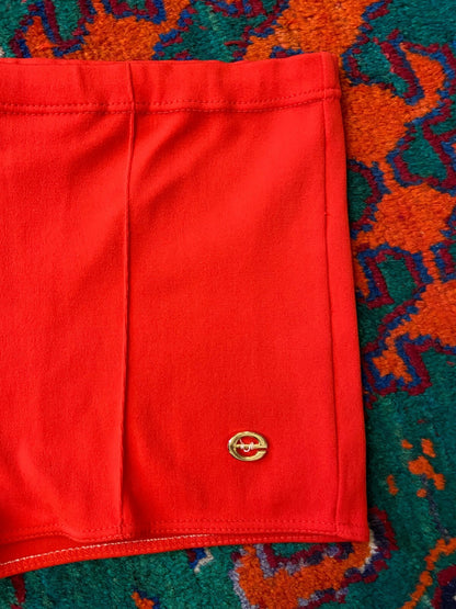 Vintage 1970s Red Seamed Swim Shorts