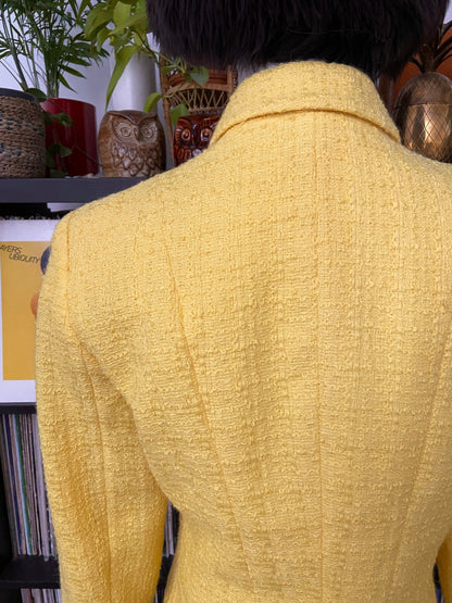 Vintage 1980s Yellow Tweed Jacket