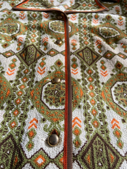 Vintage 1970s Short Sleeve Mosaic Print Shirt