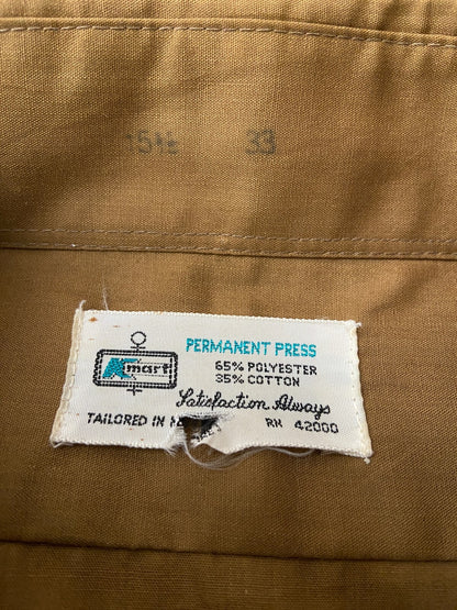 Vintage 1970s Tan Dagger Collar Shirt