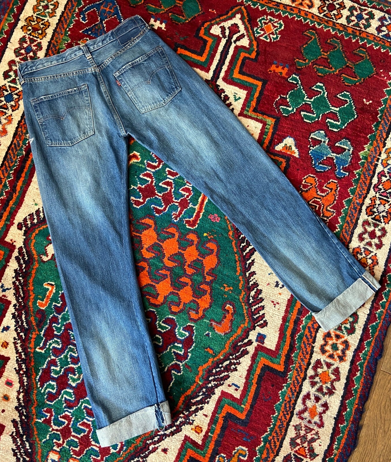 Rare Vintage 90s Levi's 66501 Big E Selvedge Pentagram Jeans W30/L29.5