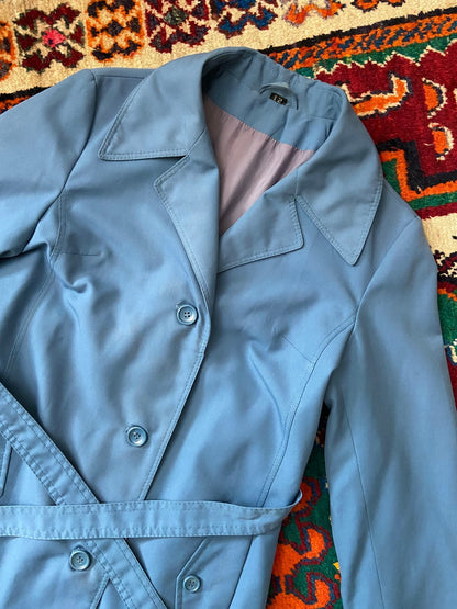 Vintage 1970s Blue Fashionwise Raincoat