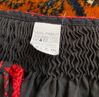 Vintage Black Hungarian Folk Blouse