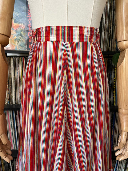Vintage 1970s Red Striped Peasant Skirt