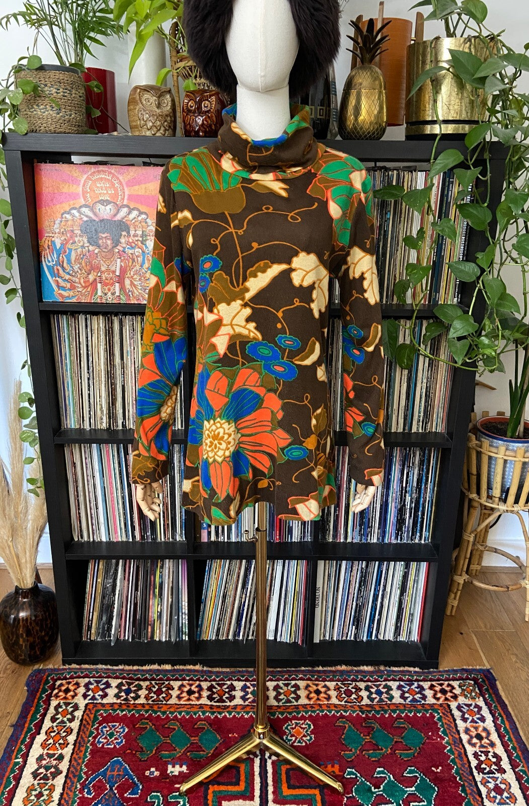 Vintage 1960s Psychedelic Print Tunic Top/Micro Mini
