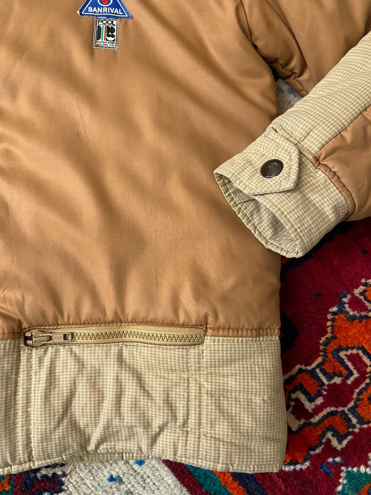 Vintage 1970s Tan Italian Ski Jacket