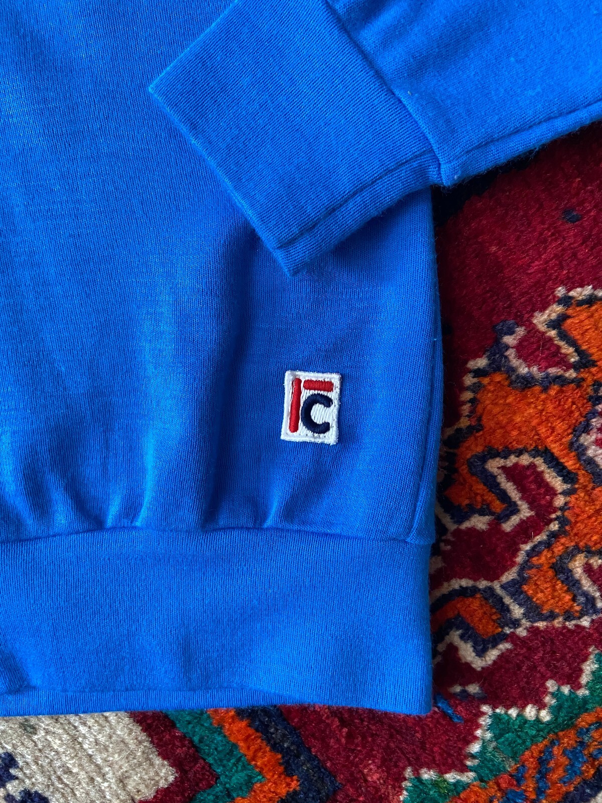 Vintage 1980s Blue & White Track Top