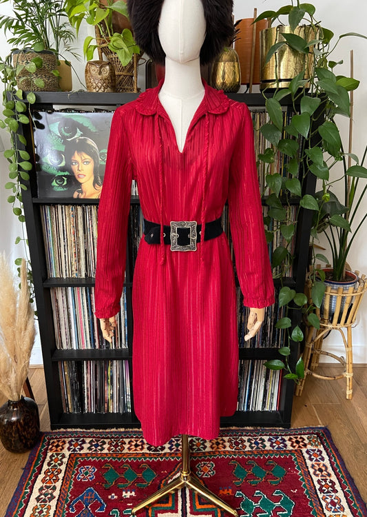 Vintage 1970s Burgundy JC Penney Dress