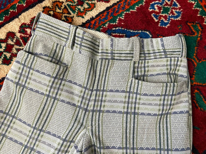 Vintage Dusty Green Riviera Flared Knit Trousers W30 / L32