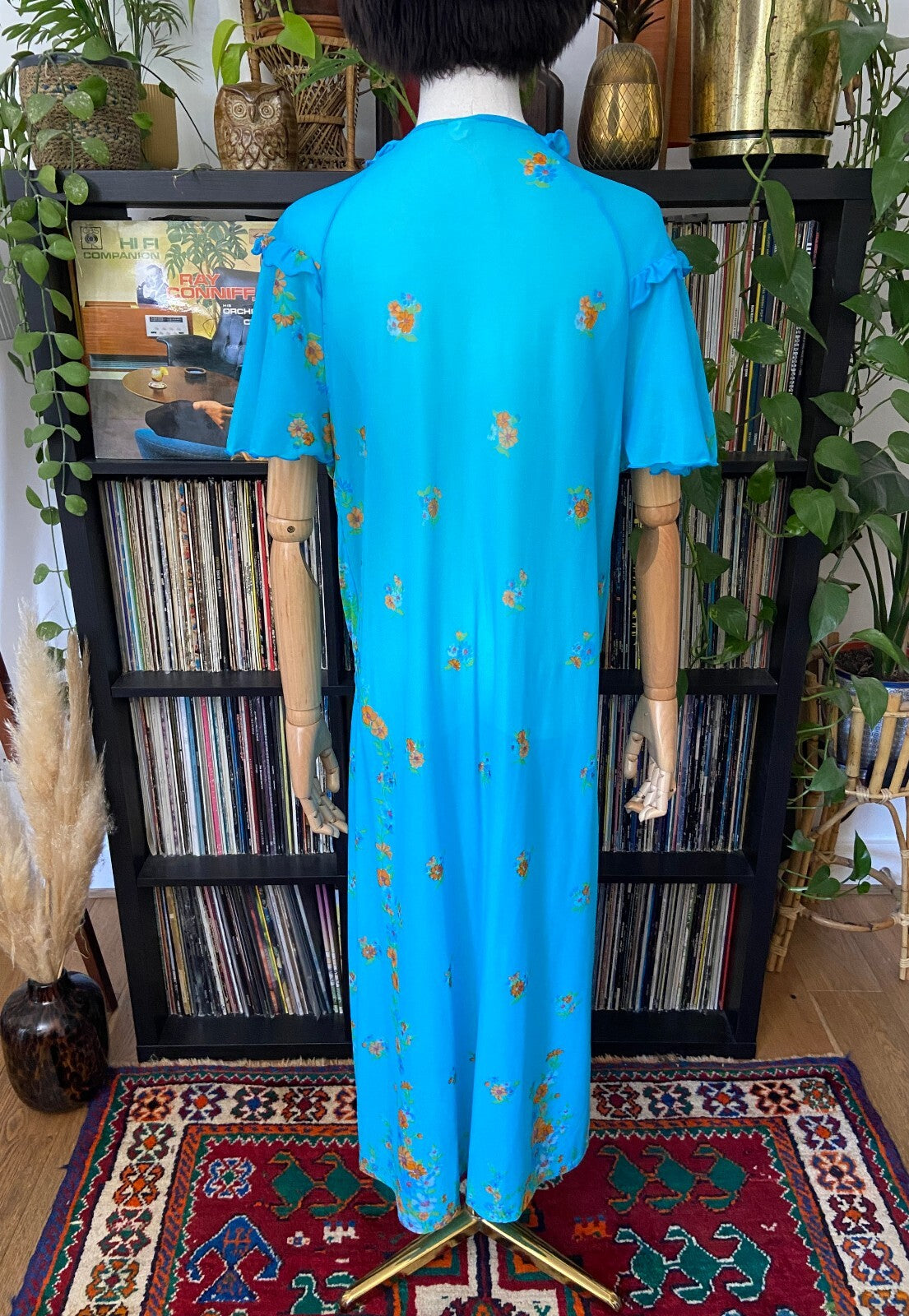 Vintage 1960s Blue Tie Up Night Dress