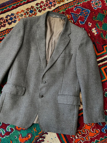 Vintage 1970s Christian Dior Grey Tweed Jacket