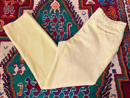 Vintage 1970s Beige Corduroy Trousers W38 / L32