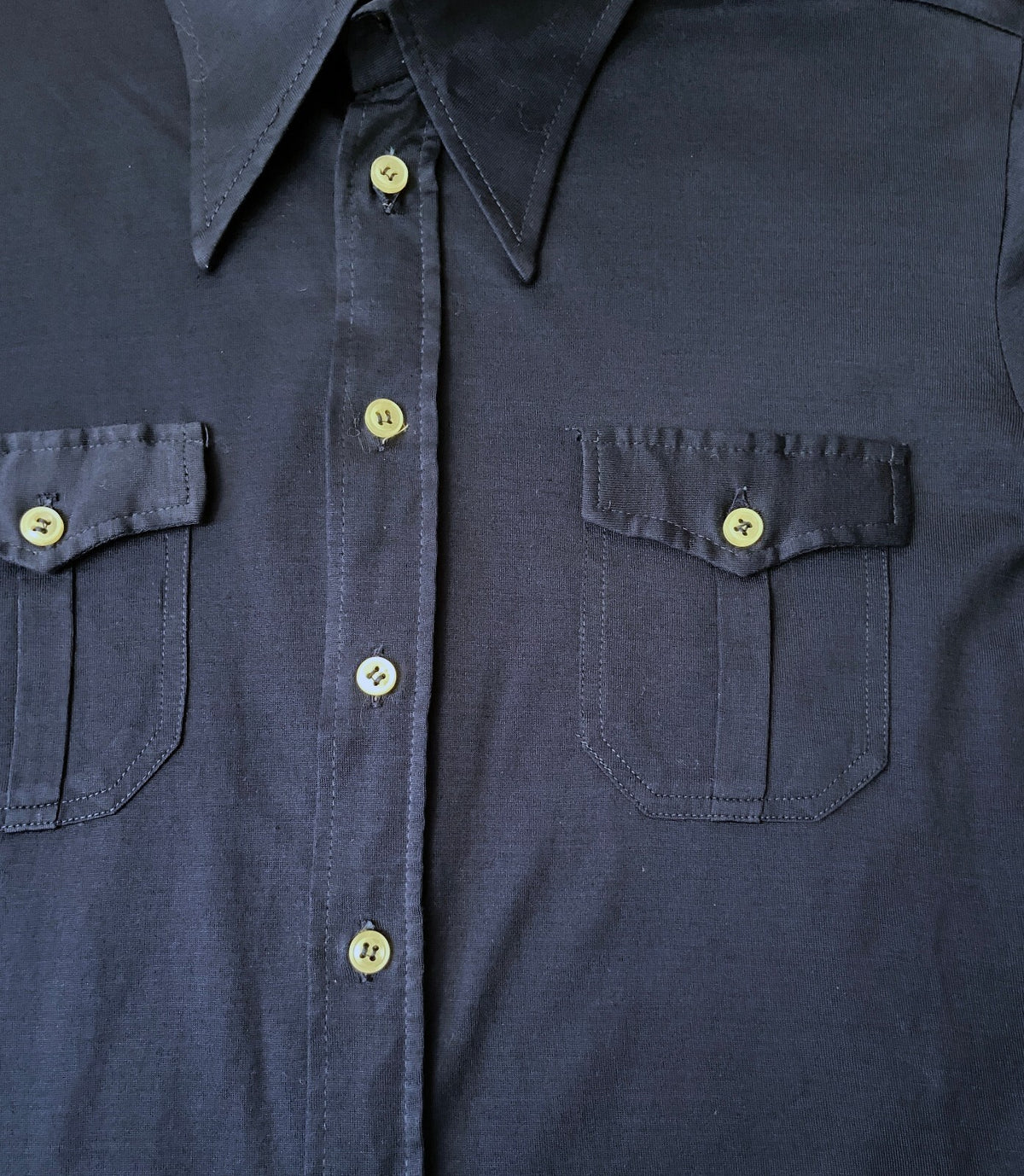 Vintage Italian 1970s Navy Shirt