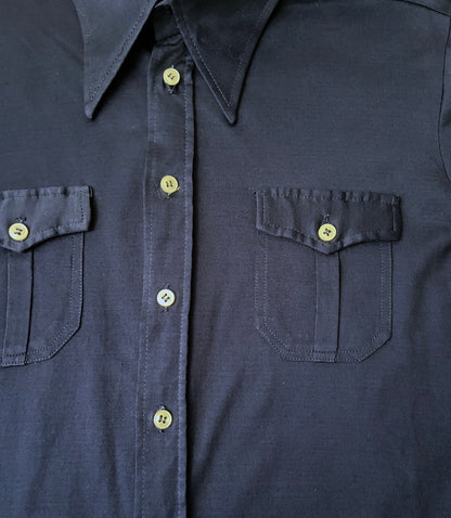 Vintage Italian 1970s Navy Shirt